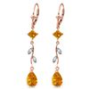 Genuine 3.97 ctw Citrine & Diamond Earrings Jewelry 14KT Rose Gold - REF-44M9T