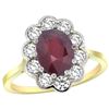 Image 1 : Natural 2.73 ctw Ruby & Diamond Engagement Ring 14K Yellow Gold - REF-104H9W