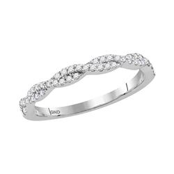 0.24 CTW Diamond Woven Stackable Ring 10KT White Gold - REF-26N9F