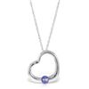 Genuine 0.25 ctw Tanzanite Necklace Jewelry 14KT White Gold - REF-30A9K