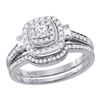 0.51 CTW Princess Diamond Bridal Engagement Ring 14KT White Gold - REF-79M4H
