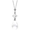 Genuine 5.5 ctw White Topaz Necklace Jewelry 14KT White Gold - REF-22P2H