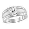 0.33 CTW Diamond 2-stone Channel-set Wedding Ring 10KT White Gold - REF-63W2K