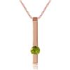 Genuine 0.25 ctw Peridot Necklace Jewelry 14KT Rose Gold - REF-25A4K