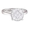 0.50 CTW Princess Diamond Soleil Bridal Engagement Ring 14KT White Gold - REF-67N4F