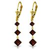 Genuine 4.79 ctw Garnet Earrings Jewelry 14KT Yellow Gold - REF-50Z2N