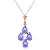 Genuine 1.50 ctw Tanzanite Necklace Jewelry 14KT Rose Gold - REF-28N5R