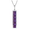 Genuine 2.25 ctw Amethyst Necklace Jewelry 14KT White Gold - REF-36V9W