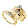0.33 CTW His & Hers Diamond Cluster Matching Bridal Ring 14KT Yellow Gold - REF-75K2W