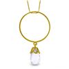 Genuine 3 ctw White Topaz Necklace Jewelry 14KT Yellow Gold - REF-24F4Z