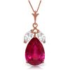 Genuine 5.5 ctw White Topaz Necklace Jewelry 14KT Rose Gold - REF-53P6H