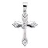 0.18 CTW Diamond Cross Crucifix Pendant 14k White Gold - REF-25K4W