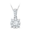 0.50 CTW Diamond Solitaire Circle Pendant 10KT White Gold - REF-52X4Y