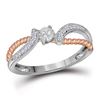 0.10 CTW Diamond Rope Bridal Wedding Engagement Ring 10KT Two-tone Gold - REF-18X2Y