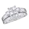 0.50 CTW Princess Diamond Bridal Engagement Ring 10KT White Gold - REF-37X5Y