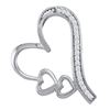 0.07 CTW Diamond Triple Trinity Heart Pendant 10KT White Gold - REF-13K4W