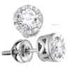0.78 CTW Diamond Solitaire Screwback Stud Earrings 14KT White Gold - REF-86W2K