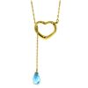 Genuine 2.25 ctw Blue Topaz Necklace Jewelry 14KT Yellow Gold - REF-32H9X