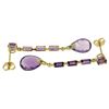 Genuine 8.6 ctw Amethyst Earrings Jewelry 14KT White Gold - REF-43P3H