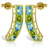 Genuine 4.5 ctw Blue Topaz & Peridot Earrings Jewelry 14KT Yellow Gold - REF-38Y5F