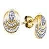 Image 1 : 0.12 CTW Diamond Oval Stud Earrings 10KT Yellow Gold - REF-18F2N
