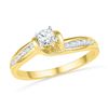 0.33 CTW Diamond Solitaire Bridal Engagement Ring 10KT Yellow Gold - REF-40W4K