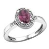 Image 1 : Natural 1.08 ctw Rhodolite & Diamond Engagement Ring 14K White Gold - REF-31M7H