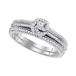 0.33 CTW Princess Diamond Bridal Engagement Ring 10KT White Gold - REF-40F4N