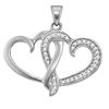 0.10 CTW Diamond Double Joined Heart Pendant 10KT White Gold - REF-9F7N
