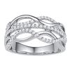 0.60 CTW Diamond Woven Strand Ring 10KT White Gold - REF-59M9H