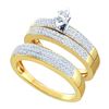 0.50 CTW His & Hers Marquise Diamond Solitaire Matching Bridal Ring 10KT Yellow Gold - REF-64F4N