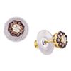 Image 1 : 1 CTW Cognac-brown Color Diamond Cluster Earrings 14KT Yellow Gold - REF-64W4K
