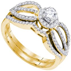 0.50 CTW Diamond Bridal Wedding Engagement Ring 10KT Yellow Gold - REF-52H4M