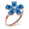 Genuine 2.22 ctw Blue Topaz & Diamond Ring Jewelry 14KT Rose Gold - REF-35V9W
