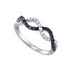0.45 CTW Black Color Diamond Woven Ring 10KT White Gold - REF-34Y4X