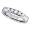 0.50 CTW Diamond Single Row Wedding Ring 14KT White Gold - REF-89K9W