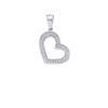 0.10 CTW Diamond Heart Love Pendant 10KT White Gold - REF-7M4H