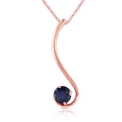 Genuine 0.55 ctw Sapphire Necklace Jewelry 14KT Rose Gold - REF-28T3A