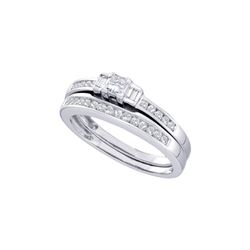 0.45 CTW Princess Diamond 3-Stone Bridal Engagement Ring 14KT White Gold - REF-57Y2X