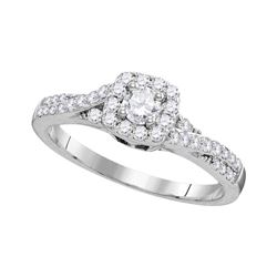 0.46 CTW Diamond Solitaire Bridal Engagement Ring 10KT White Gold - REF-49K5W