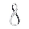 0.03 CTW Black Color Diamond Vertical Infinity Pendant 10KT White Gold - REF-12M2H