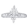 Image 1 : 0.10 CTW Diamond Cluster Ring 10KT White Gold - REF-11W2K