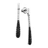 0.75 CTW Black Color Diamond Stick Dangle Stud Earrings 10KT White Gold - REF-30K2W