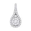 0.62 CTW Diamond Cluster Pendant 14KT White Gold - REF-79F4N