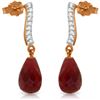 Image 1 : Genuine 6.88 ctw Ruby & Diamond Earrings Jewelry 14KT Rose Gold - REF-47T3A