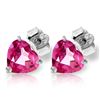 Genuine 3.25 ctw Pink Topaz Earrings Jewelry 14KT White Gold - REF-20P4H