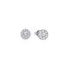 0.25 CTW Diamond Flower Screwback Stud Earrings 14KT White Gold - REF-25N4F
