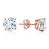 Genuine 3.1 ctw Aquamarine Earrings Jewelry 14KT Rose Gold - REF-32X8M