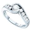 0.88 CTW Diamond Solitaire Bridal Engagement Ring 14KT White Gold - REF-146F9N
