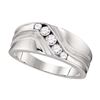 0.41 CTW Mens Diamond Wedding Ring 10KT White Gold - REF-59Y8X